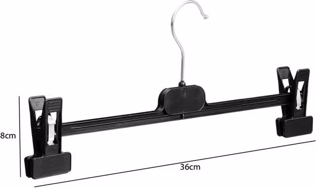 SPETLEK Black Plastic Adjustable Clip Hangers with Swivel Hook