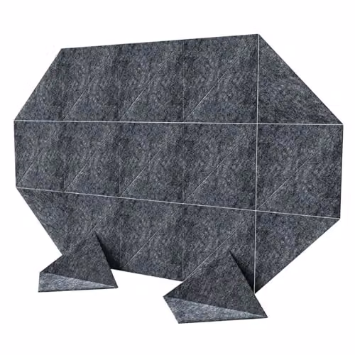 Gr8 Home Set of 24 Grey Triangle Self Adhesive Felt Acoustic Wall Panels – 1
