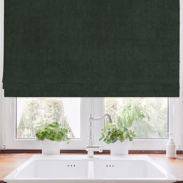 Terrys Amalfi Made to Measure Blackout Roman Blind in Green