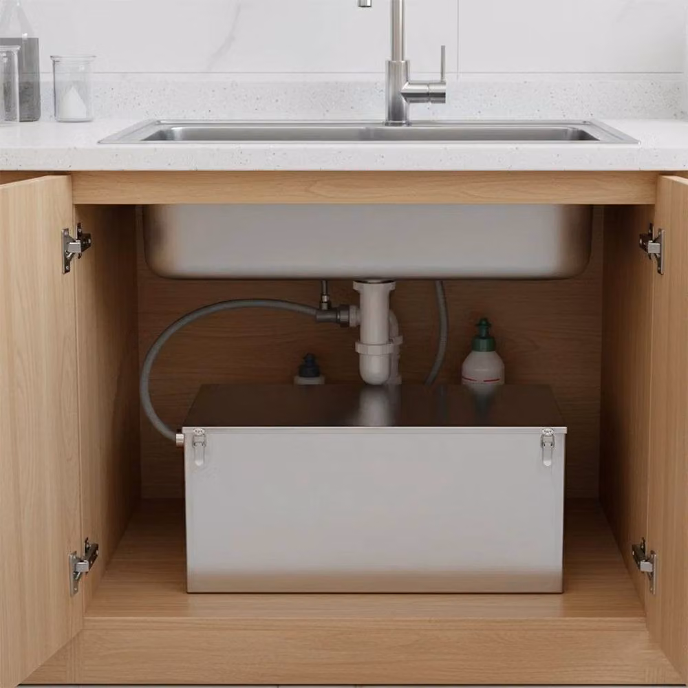 PAWNORA Silver Kitchen Sink Grease Trap, 136 Litre (22kg) – 2