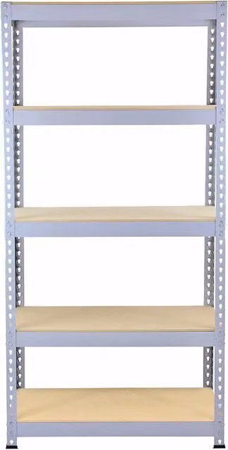 Monstershop Q-Rax Grey Steel 5 Tier Heavy Duty Garage Shelving Units W/D/H: 90 x 50 x 180 cm – 1