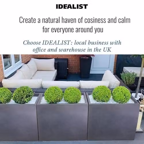 IDEALIST Grey Slate Reinforced Stone Large Trough Planter, 91L – 8