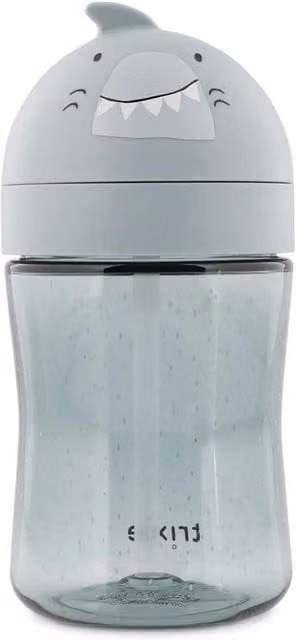 Trixie Mr. Shark Straw Cup in Blue and Transparent Plastic