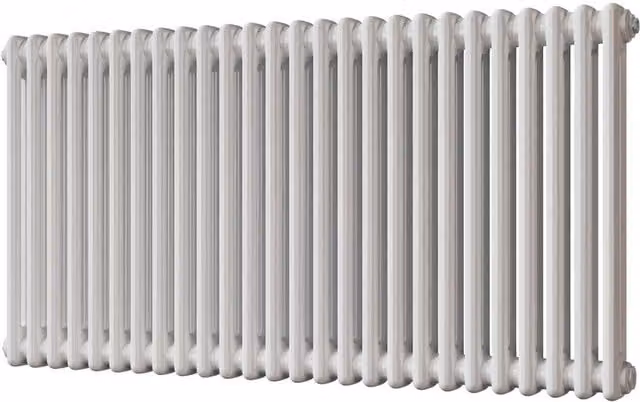 UK Radiators Horizontal White 2 Column Steel Radiator, W: 116.4 cm, H: 60.0 cm