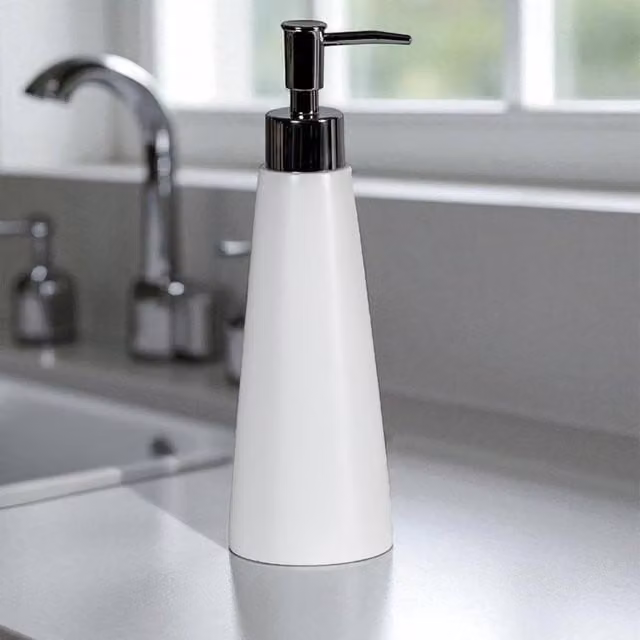 Showerdrape Alto Grey and White Resin Pump Soap Dispenser – 1