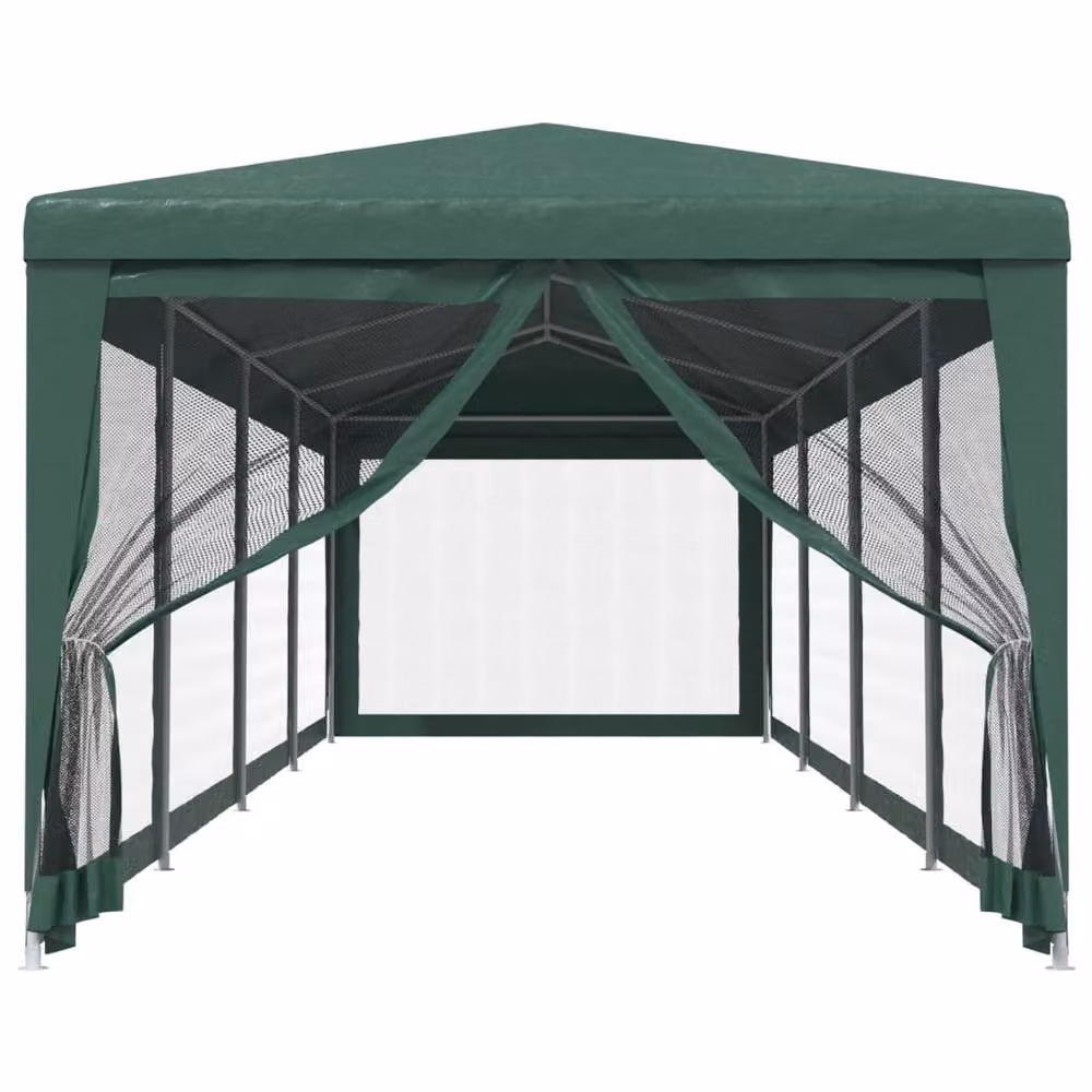 Berkfield Home Party Tent with 10 Mesh Sidewalls, Green, W 3 m x L 12 m – 3