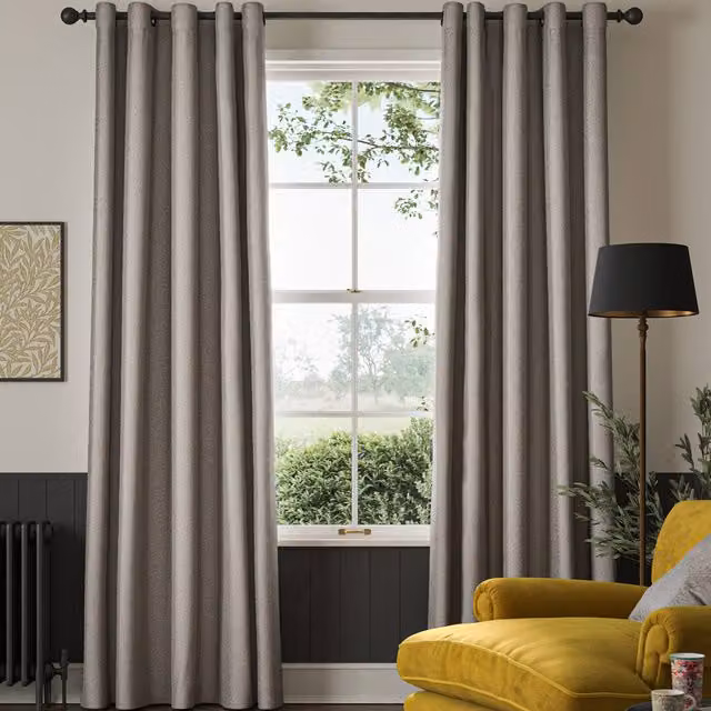 William Morris at Home Willow Woven Made to Measure Blackout Floral Curtain Panel in Grey