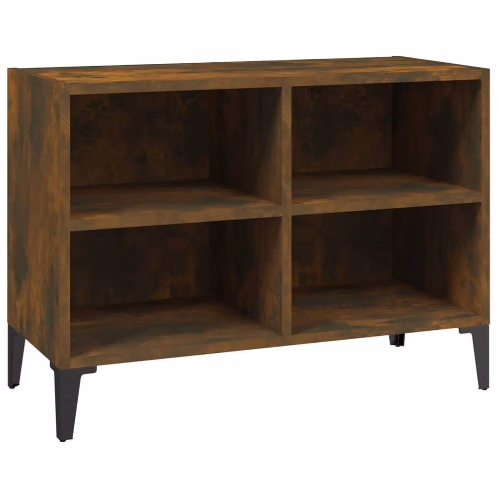 Berkfield Home TV Cabinet with Metal Legs in Smoked Oak Brown, W/D/H: 69.5 x 30 x 50 cm – 3