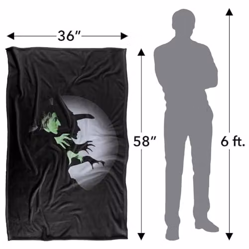 LOGOVISION The Wizard Of Oz Wicked Witch Spotlight Super Soft Silky Touch Fleece Throw Blanket, Multicolour, W: 91 cm, D: 147 cm – 3
