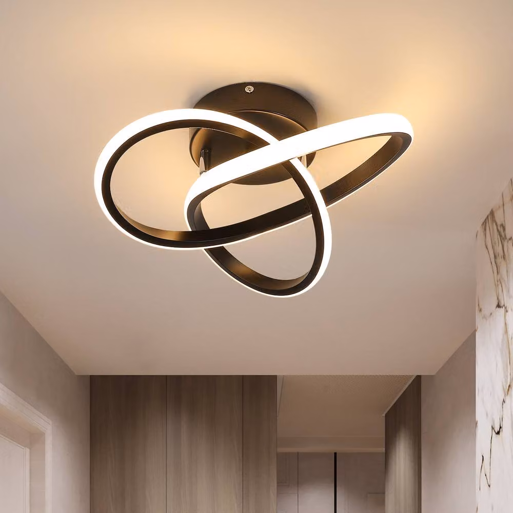 Pheashine Modern LED Ceiling Light, Warm White 3000K, Black, Diameter: 30 cm – 2