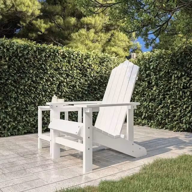 Berkfield Home Garden Adirondack Chair in White HDPE Plastic