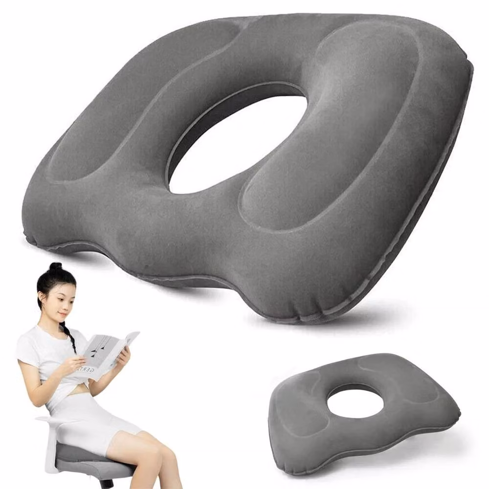 NESTLUNE Inflatable Donut Orthopaedic Coccyx Pain Relief Cushion in Grey, W: 100 cm, L: 190 cm – 2