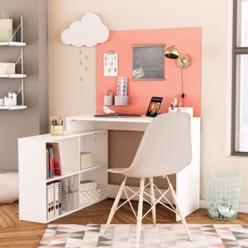 CaliCosy Modern White Corner Desk with MDF Laminate Finish, W/D/H: 111.9 x 100.7 x 76.7 cm – 2