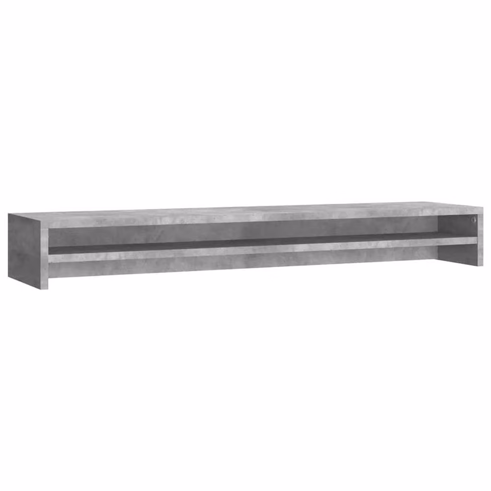 Berkfield Home Monitor Stand in Concrete Grey Engineered Wood W/D/H: 100 x 24 x 13 cm – 3