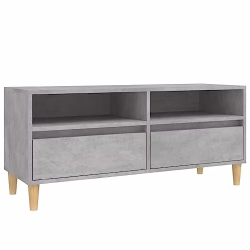 vidaXL Modern TV Cabinet in Concrete Grey, W/D/H: 100 x 44.5 x 44.5 cm – 1
