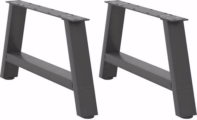 Berkfield Home A-Shaped Steel Coffee Table Legs, 2 Pieces, Anthracite Black, H: 60 cm, W: 30.5 cm