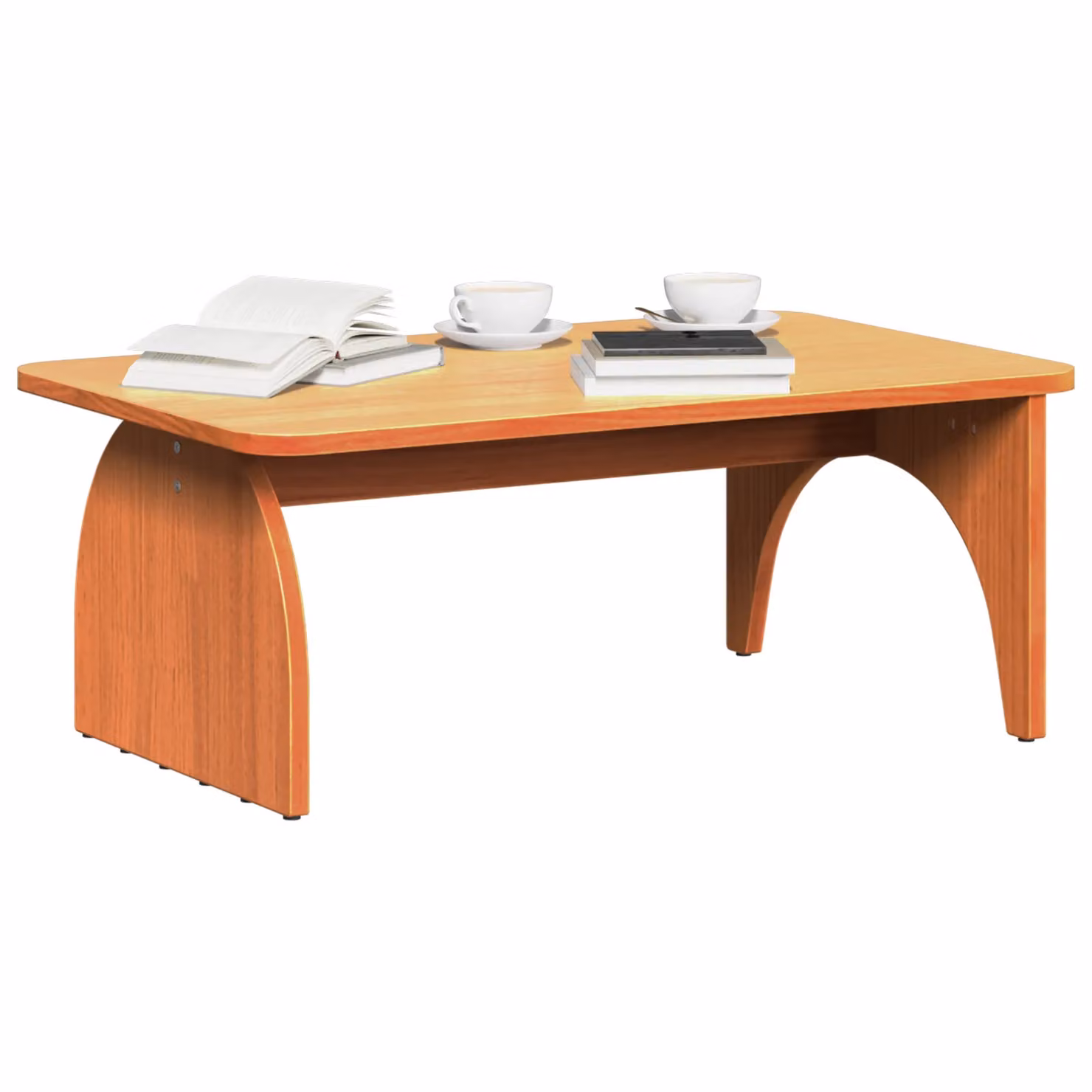Berkfield Home Rustic Solid Pine Wood Coffee Table, Wax Brown, W: 80 cm, D: 50 cm, H: 31 cm – 2