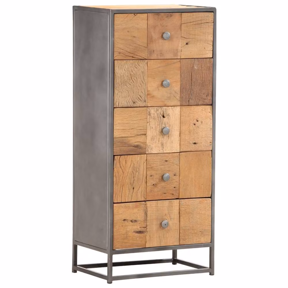Berkfield Home Beautiful Drawer Cabinet in Brown Solid Reclaimed Wood, W/D/H: 45 x 30 x 100 cm – 2