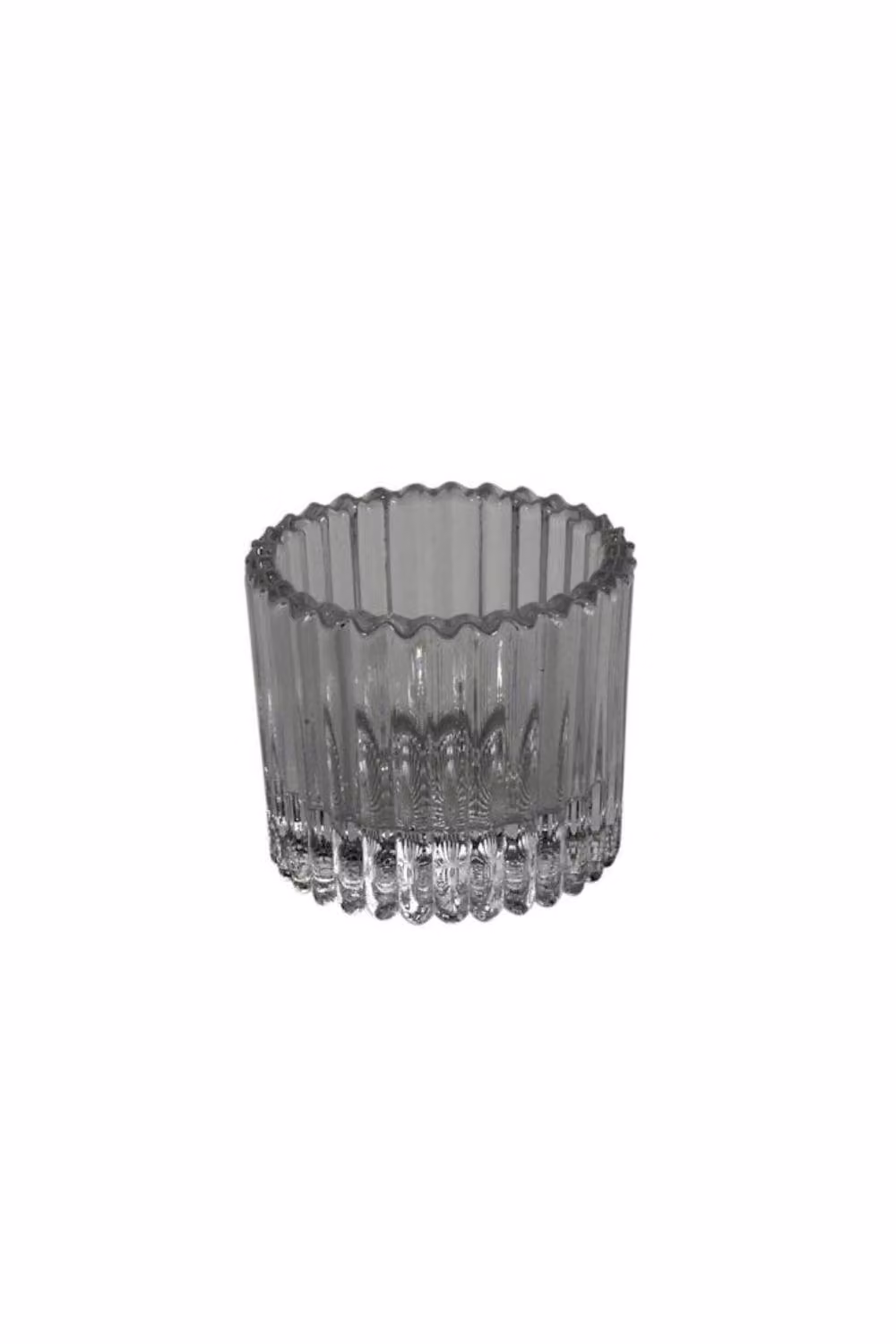 KDMD Grey Harrison Ribbed Glass Tealight Holder, 10 Pack, Diameter: 4.5 cm – 2