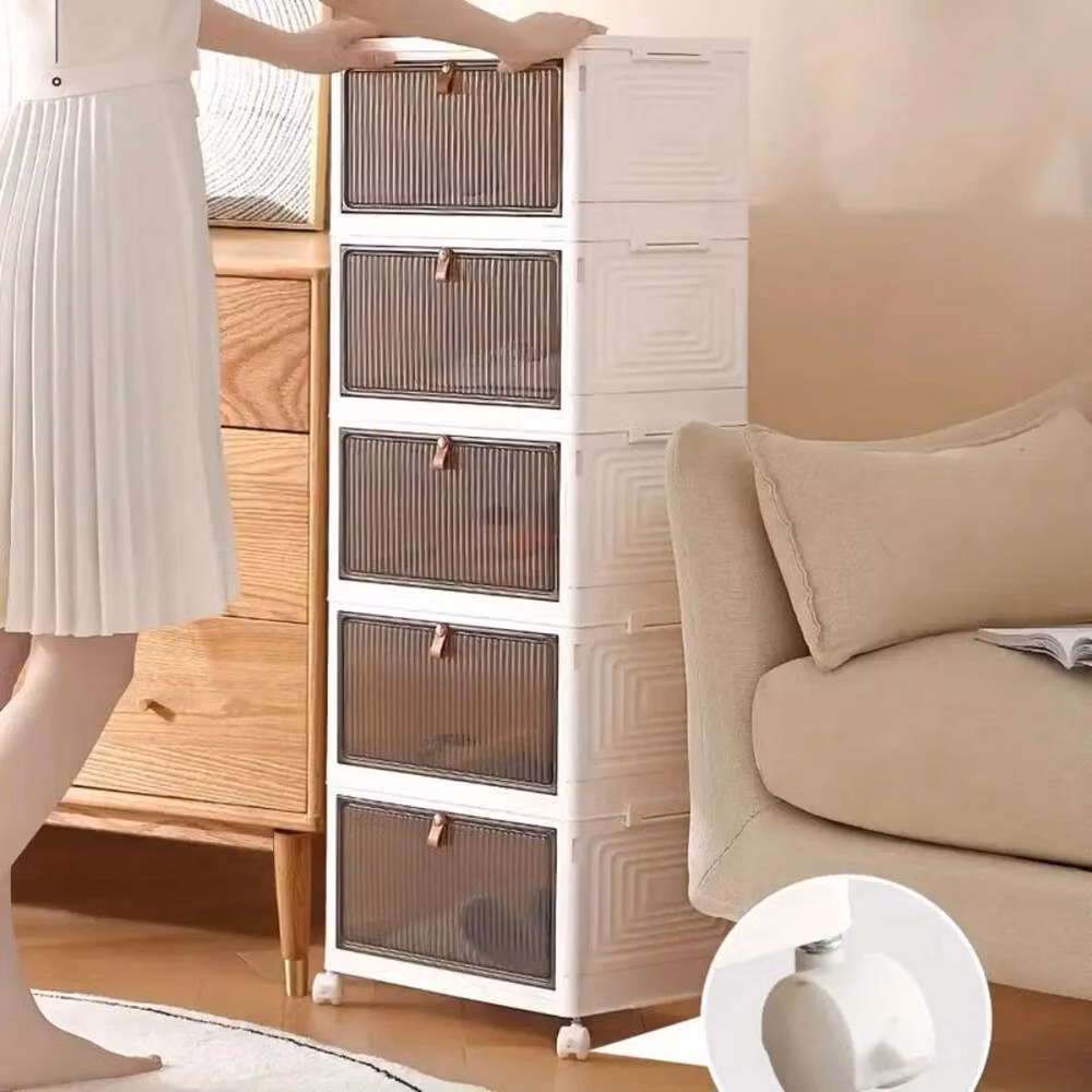 FLAVORA 5 Tier Large Folding Storage Box in White – 3