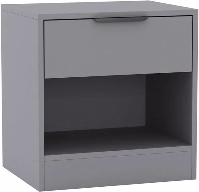 VOGREX Grey Wooden Nightstand with Drawer, Modern Compact Side Table, W/D/H: 35 x 45 x 46.5 cm – 1