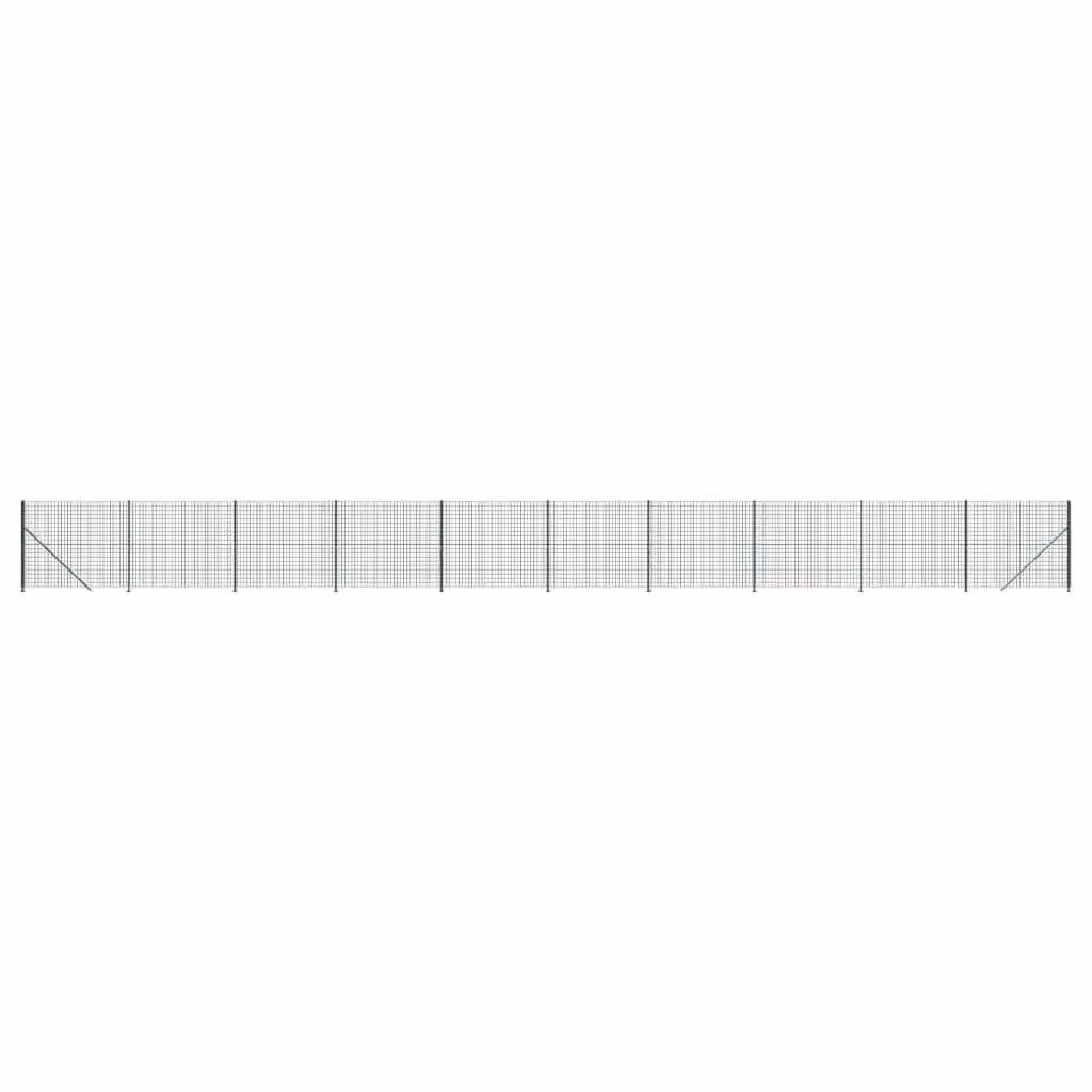 Berkfield Home PVC Coated Steel Wire Mesh Fence with Flange, Green, H: 1.6 m x W: 25 m – 2