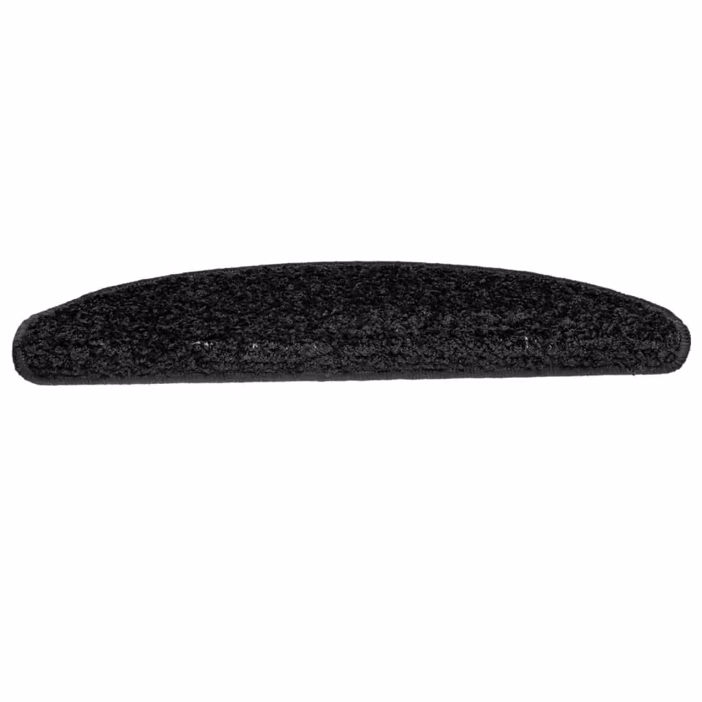 Berkfield Home Non-Slip Carpet Stair Treads, 15 Pieces, Black, W: 65 cm, D: 21 cm, H: 4 cm – 3