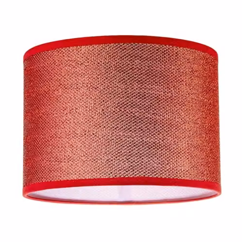 Happy Homewares Modern Red Glitter Fabric Cylinder Lamp Shade, Diameter: 25 cm – 1