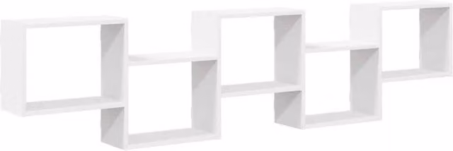 Berkfield Home Wall Mounted Cube Shelf with 5 Compartments in White Matt Engineered Wood