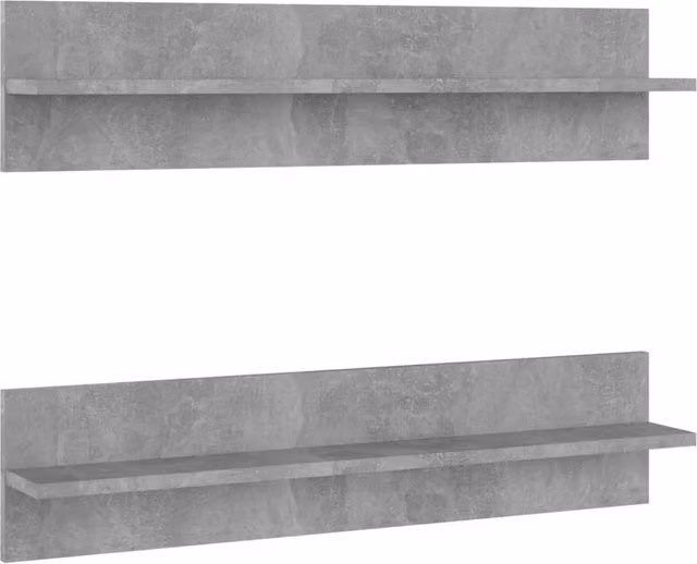 Berkfield Home Wall Mounted Straight Shelf, 2 Pack, Concrete Grey, W: 80 cm, D: 18 cm, H: 11.5 cm