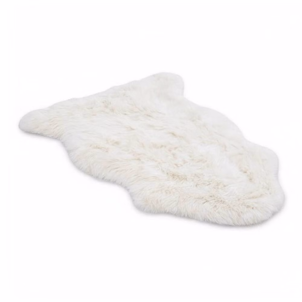 Infinity Leather Single Natural Wool Sheepskin Rug in White, W/D: 90 x 60 cm – 2