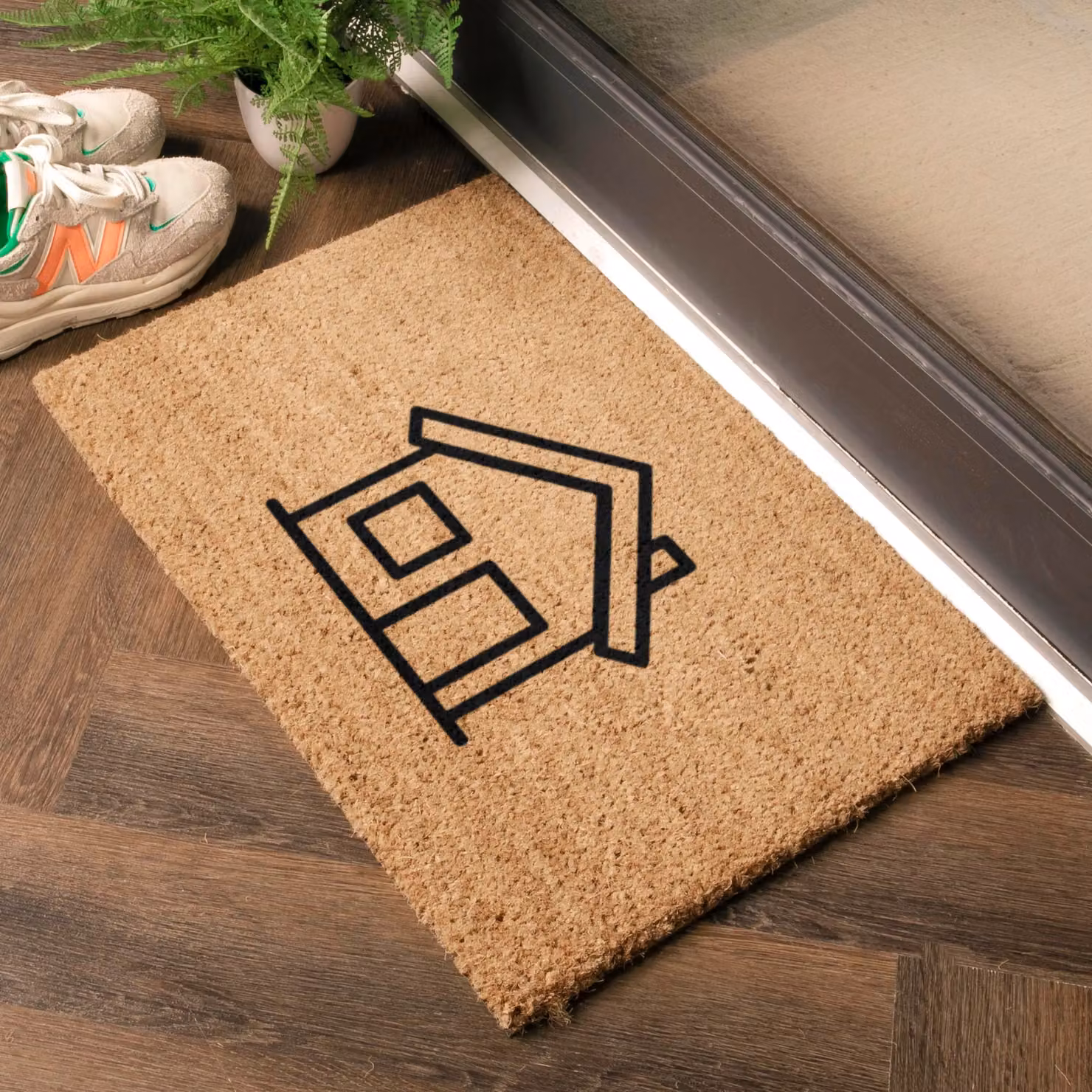 Artsy Mats Minimalistic House Outline Doormat in Black, W/D: 60 x 40 cm – 2