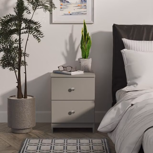 2 U Newlyn 2 Drawer Bedside Cabinet in Dark Grey – 1