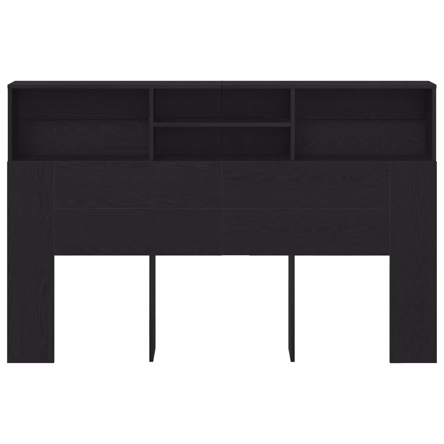 Berkfield Home Modern Headboard Cabinet in Black Oak, W/D/H: 160 x 19.3 x 103.5 cm – 3