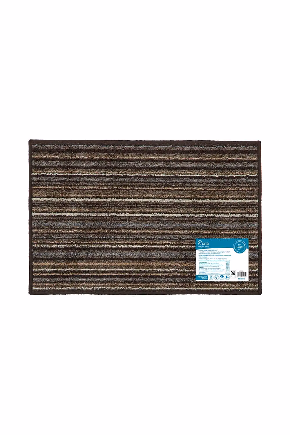 JVL Arona Machine Washable Striped Runner Doormat, Brown, W/D/H: 57 x 150 cm – 4