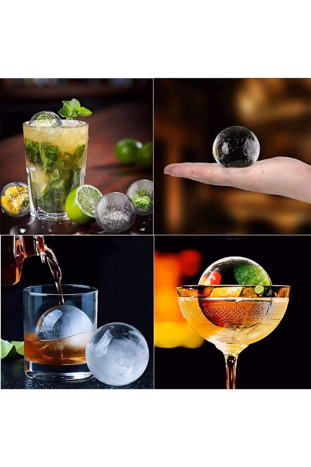 KDMD 2 Pack Ice Hockey Silicone Ice Cube Molds for Freezer and Whiskey in Black – 3