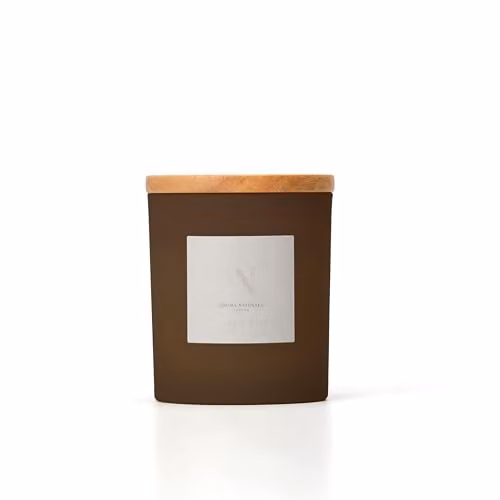 Aroma Naturals Frosted Decadence Scented Candle, Pink Cherry & Vanilla, 213g Pink and Brown Glass Jar with Wooden Lid – 1