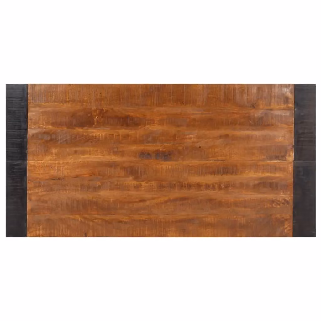 Berkfield Home Rectangular Dining Table in Brown Solid Rough Mango Wood, W/D/H: 140 x 70 x 76 cm – 4