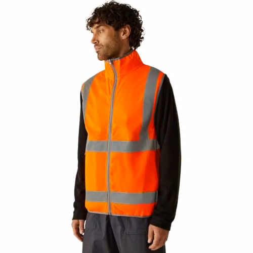 Regatta Men's Class 1 Hi-Vis Full Zip Vest in Orange, Size XXL