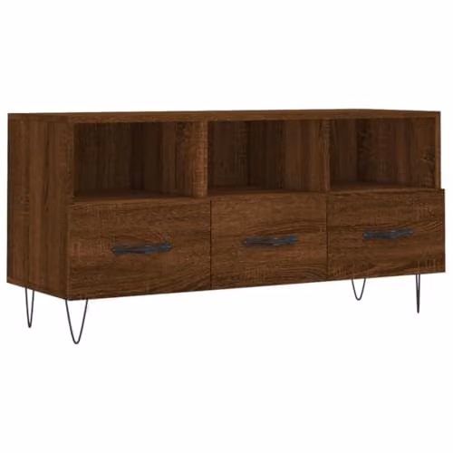 vidaXL Modern TV Cabinet in Brown, W/D/H: 102 x 36 x 50 cm – 1