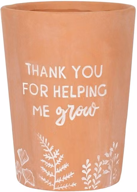 KDMK Thank You For Helping Me Grow Terracotta Planter, Brown