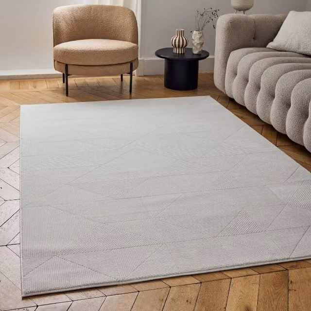 THE RUGS Carmel Geometric Modern Ivory Rug, W: 120 cm, L: 170 cm – 1