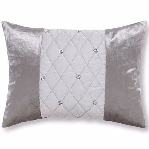 Catherine Lansfield Sequin Cluster Rectangular Cushion in Silver Grey, W: 40 cm, H: 30 cm