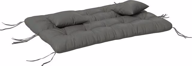 Outsunny 1 Seat Cushion, 1 Back Cushion and 2 Pillows with Ties, Light Grey
