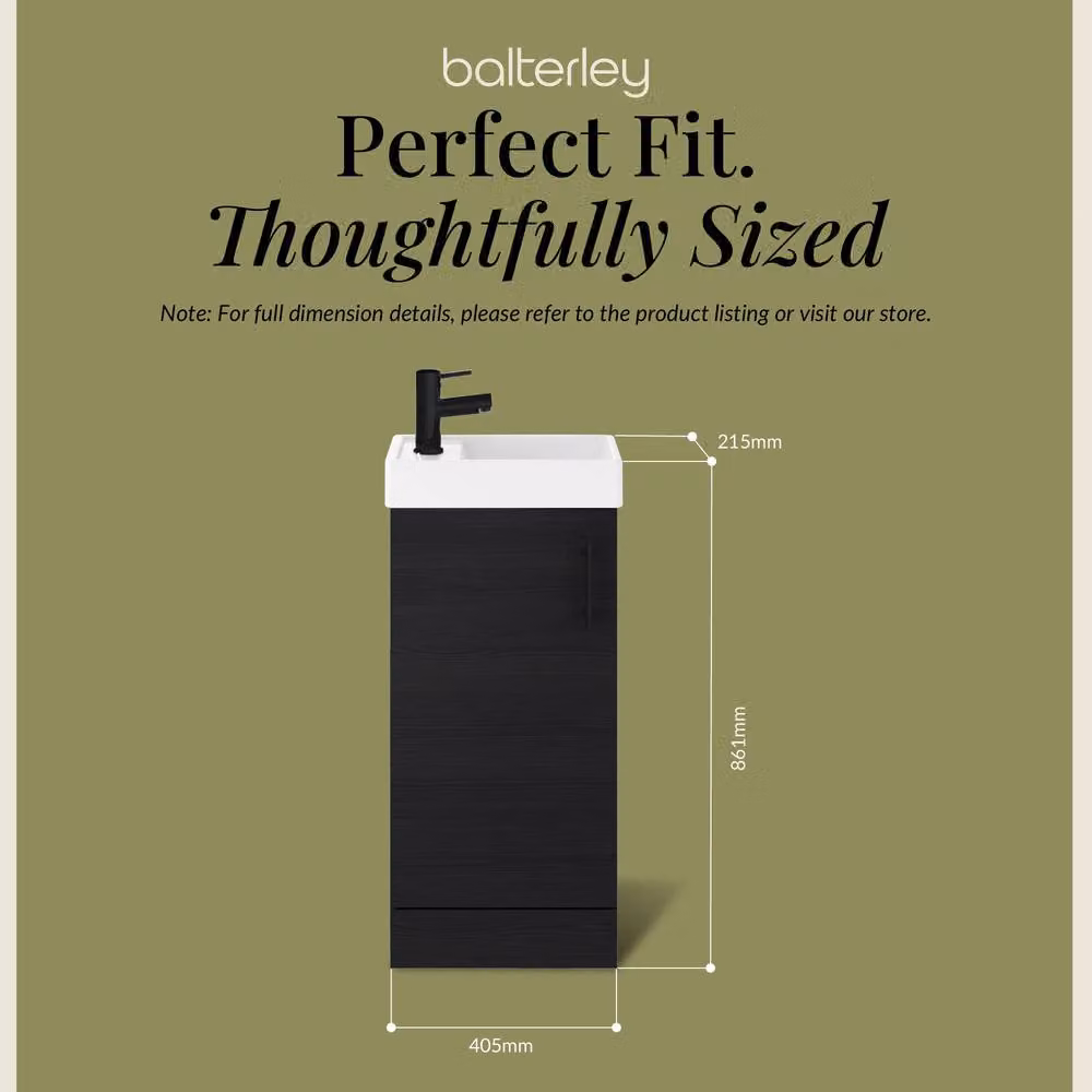 Balterley Freestanding Floor Standing Vanity Basin in Anthracite and Matt Black, Width: 40 cm – 5