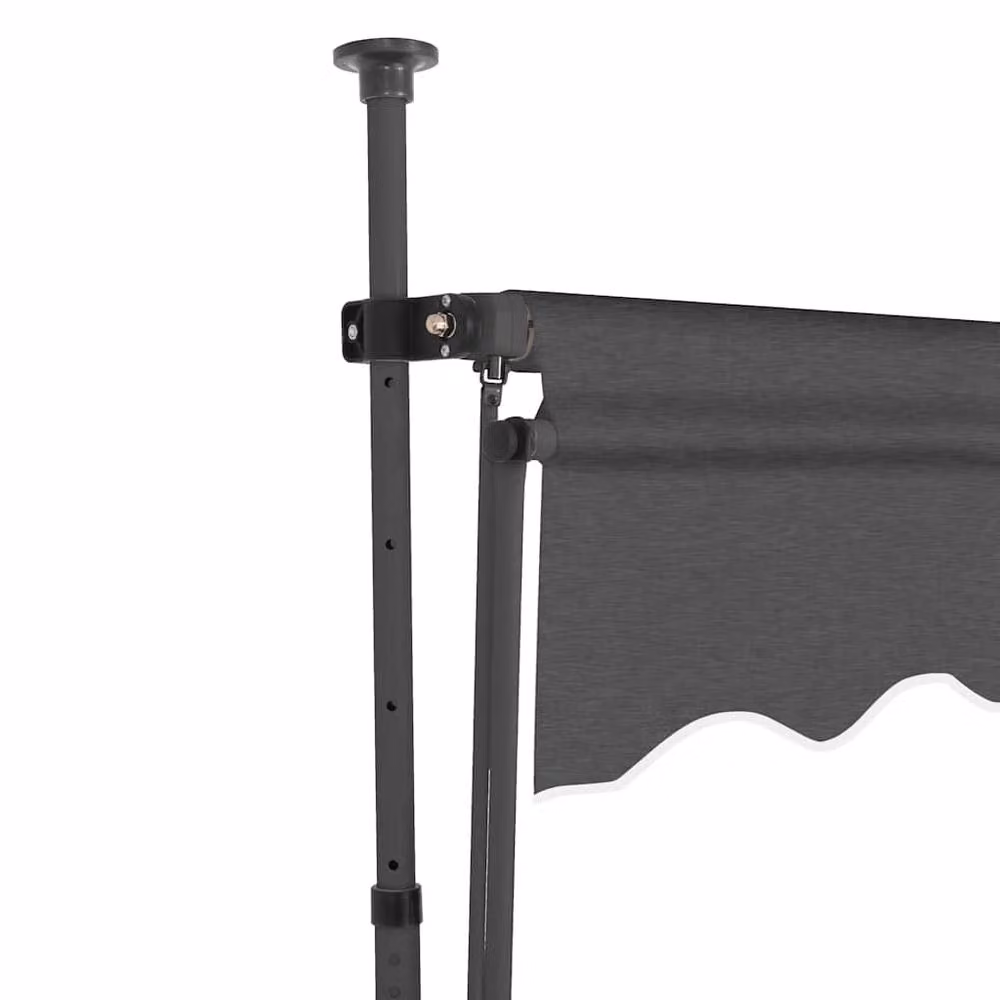 Berkfield Home Manual Retractable Awning with LED, Anthracite Dark Grey, W: 400 cm, D: 120 cm – 2