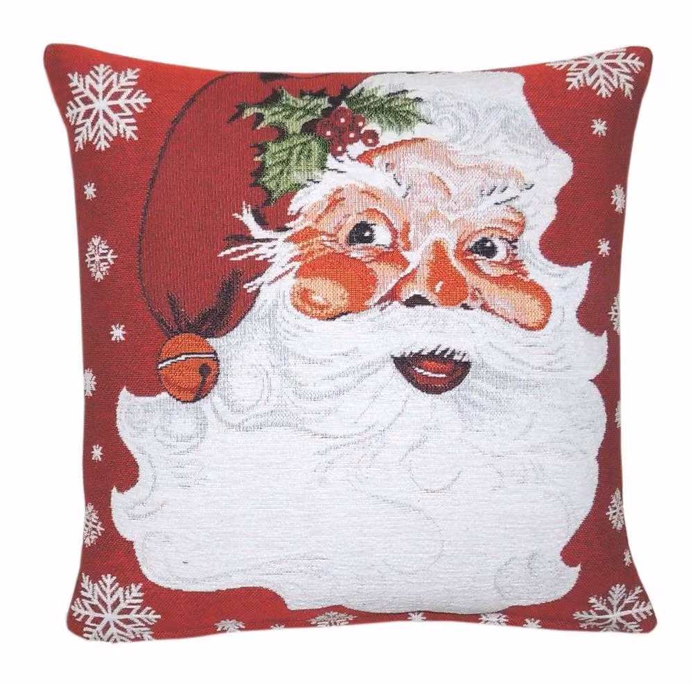 Velosso Xmas Tapestry Santa Filled Cushion in Red, W/D/H: 43 x 43 x 43 cm – 2