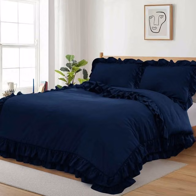 Cotton Passion Blue Microfibre Duvet Cover Set, 180 x 200 cm