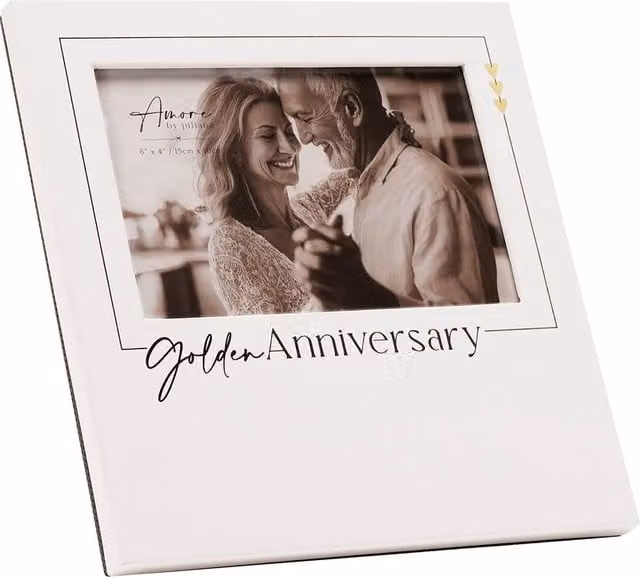 Amore by Juliana Classic Rectangular Single Photo Frame in White for Wedding or Anniversary Gifts, W/H: 15.24 x 15.24 cm