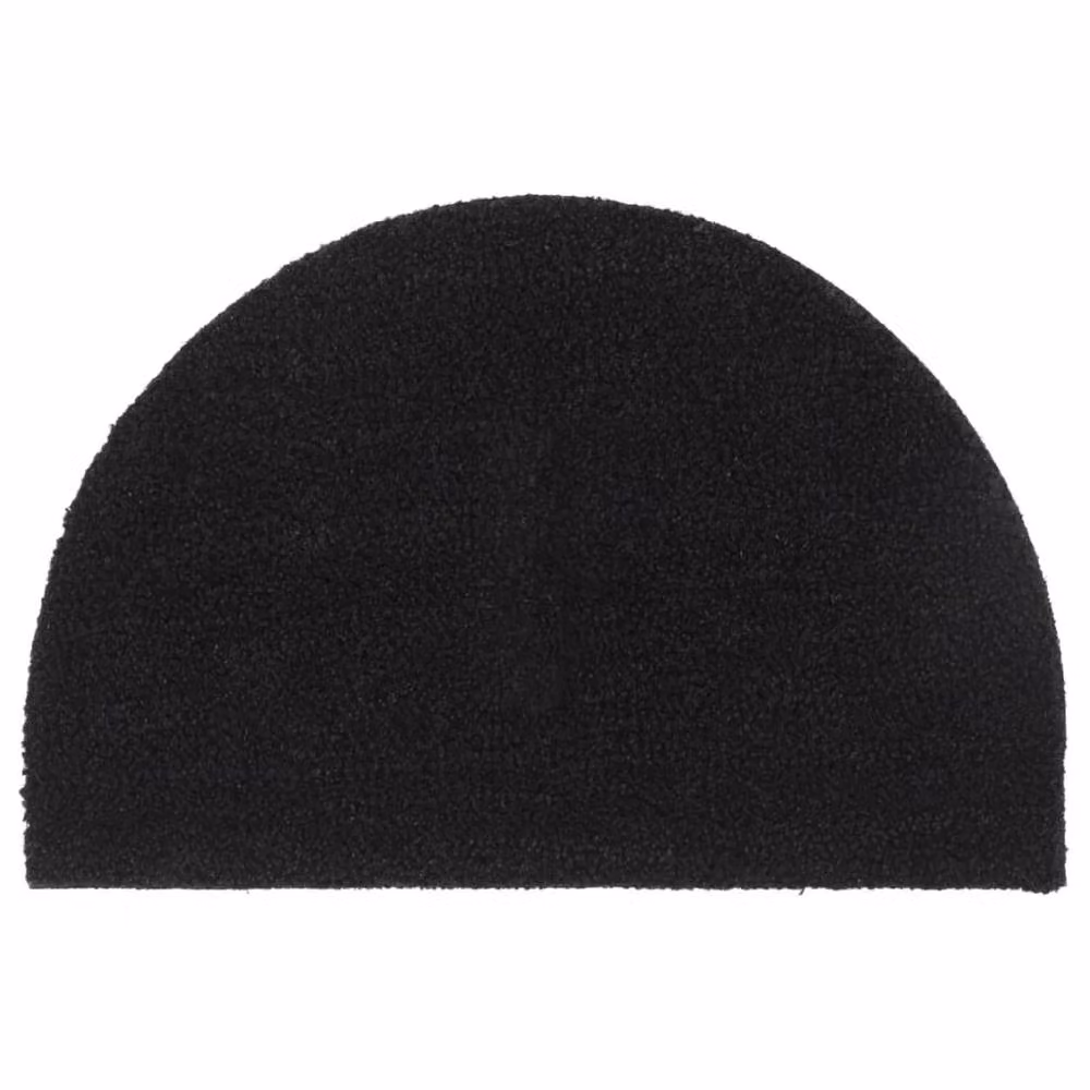 Berkfield Home Black Semicircular Tufted Coir Door Mat, W: 60 cm, D: 40 cm – 2